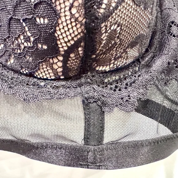 Torrid Curve Black Floral Lace Nude Full Coverage Balconette Bra NWOT - Picture 5 of 14